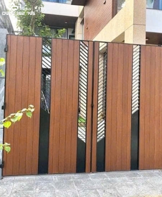 CỬA CỔNG SẮT GỖ HIỆN ĐẠI CNC